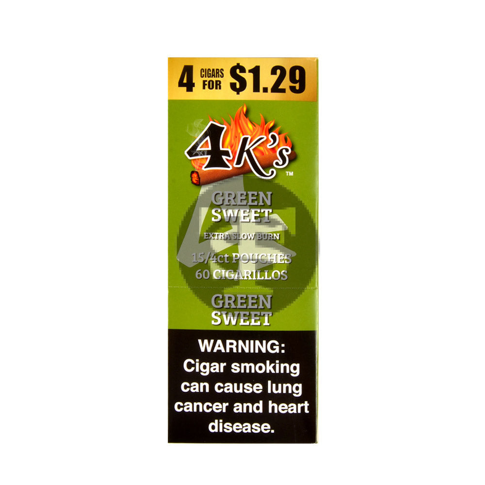 4 Kings Cigarillos 15 Packs of 4 Green Sweet $1.29 pre-price