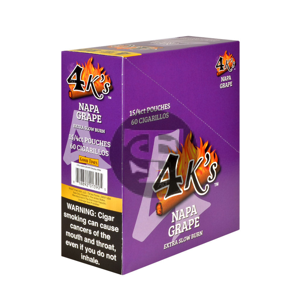 4 Kings Cigarillos 15 Packs of 4 Napa Grape