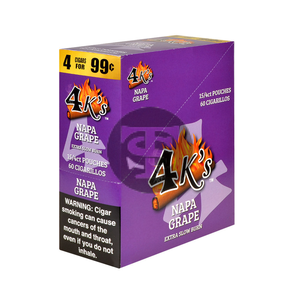 4 Kings Cigarillos 15 Packs of 4 Napa Grape