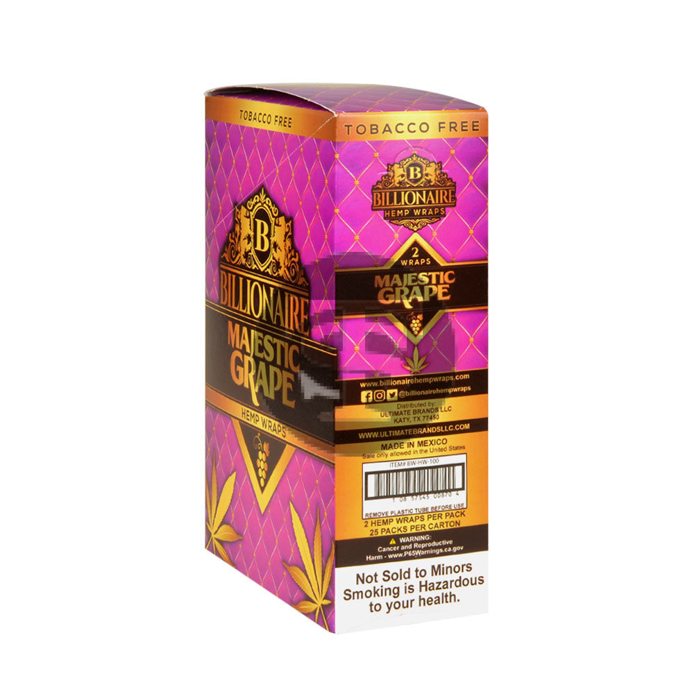 Billionaire Hemp Wraps 25 packs of 2 Majestic Grape