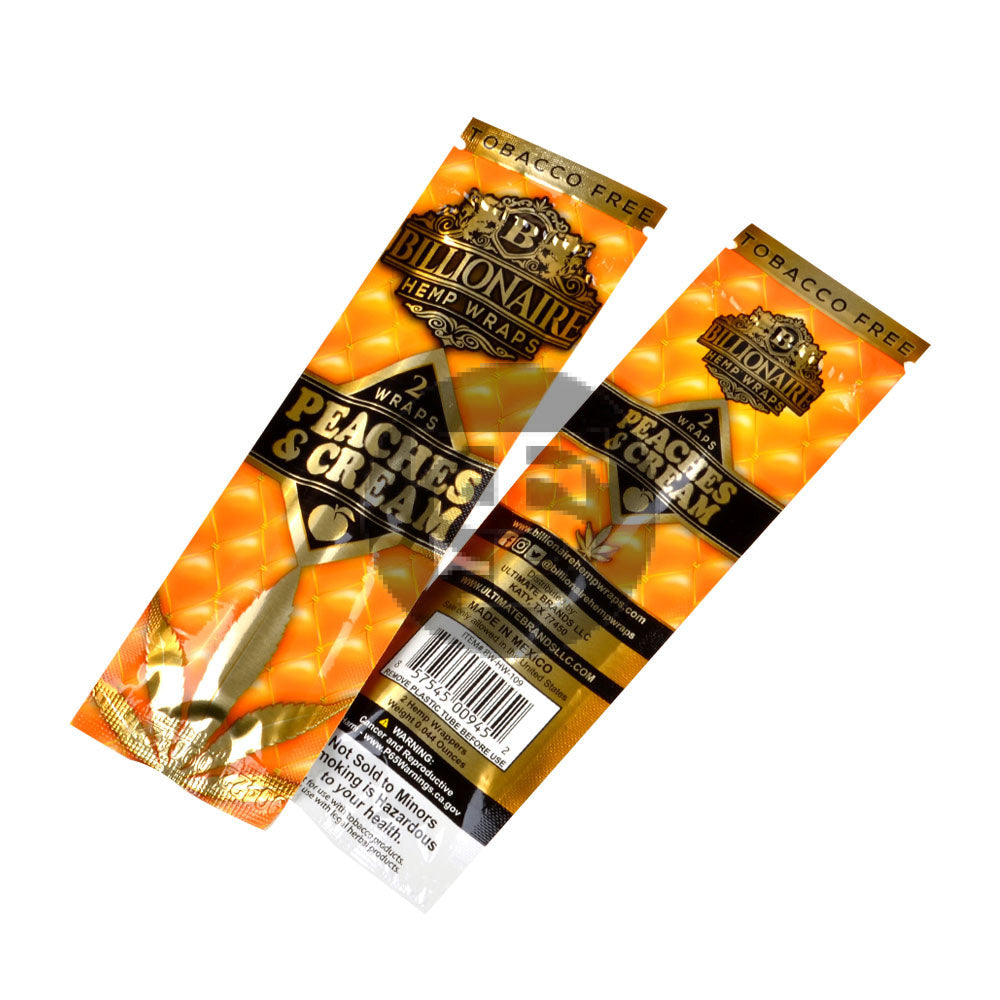 Billionaire Hemp Wraps 25 packs of 2 Peaches Cream