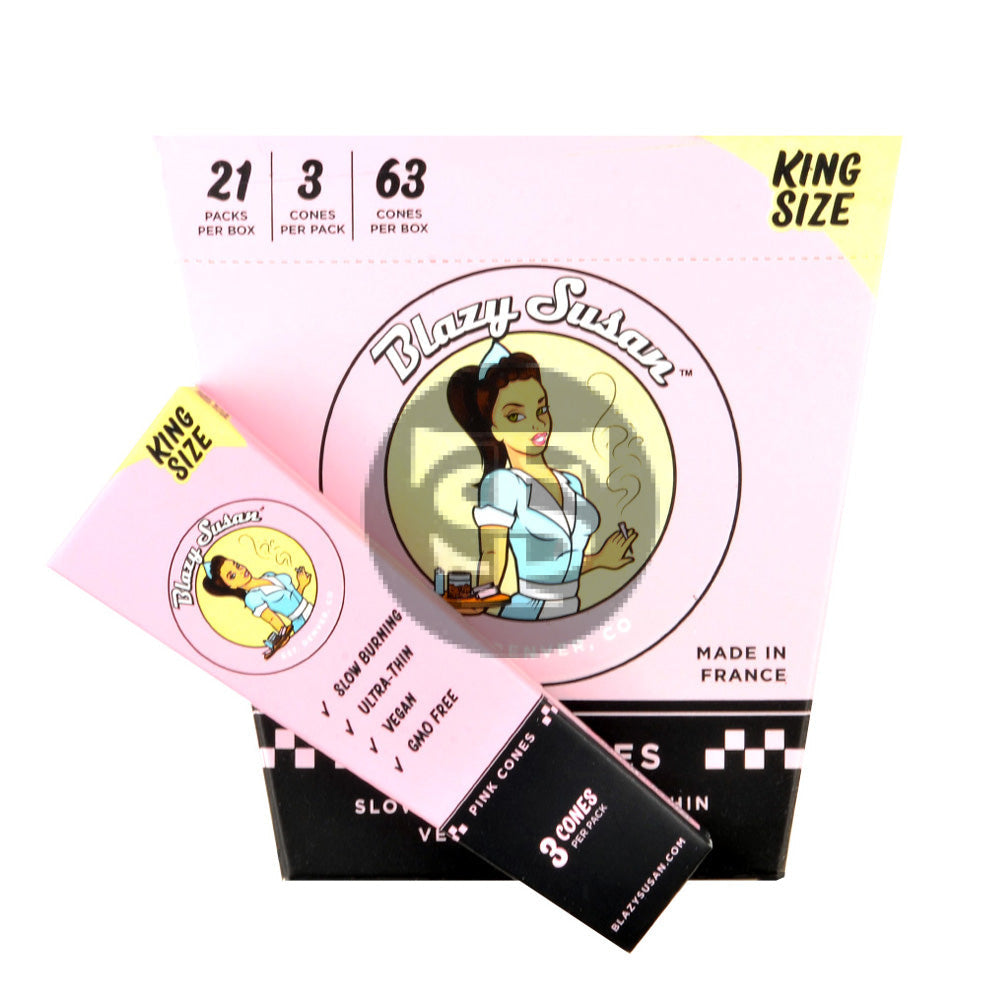Blazy Susan Pink Cones King Size 21 Packs of 3