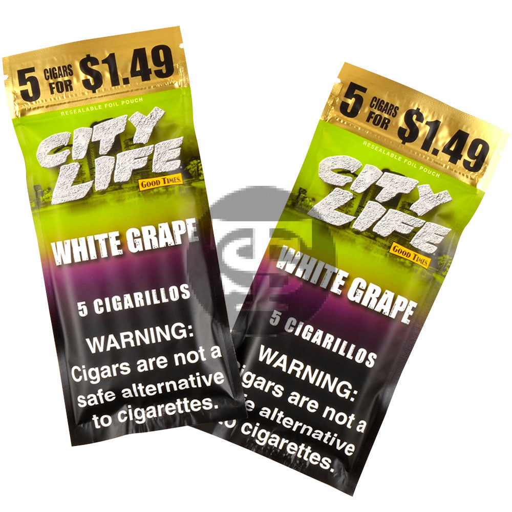 City Life Cigarillos 5 for $1.49 White Grape 15 Packs of 5