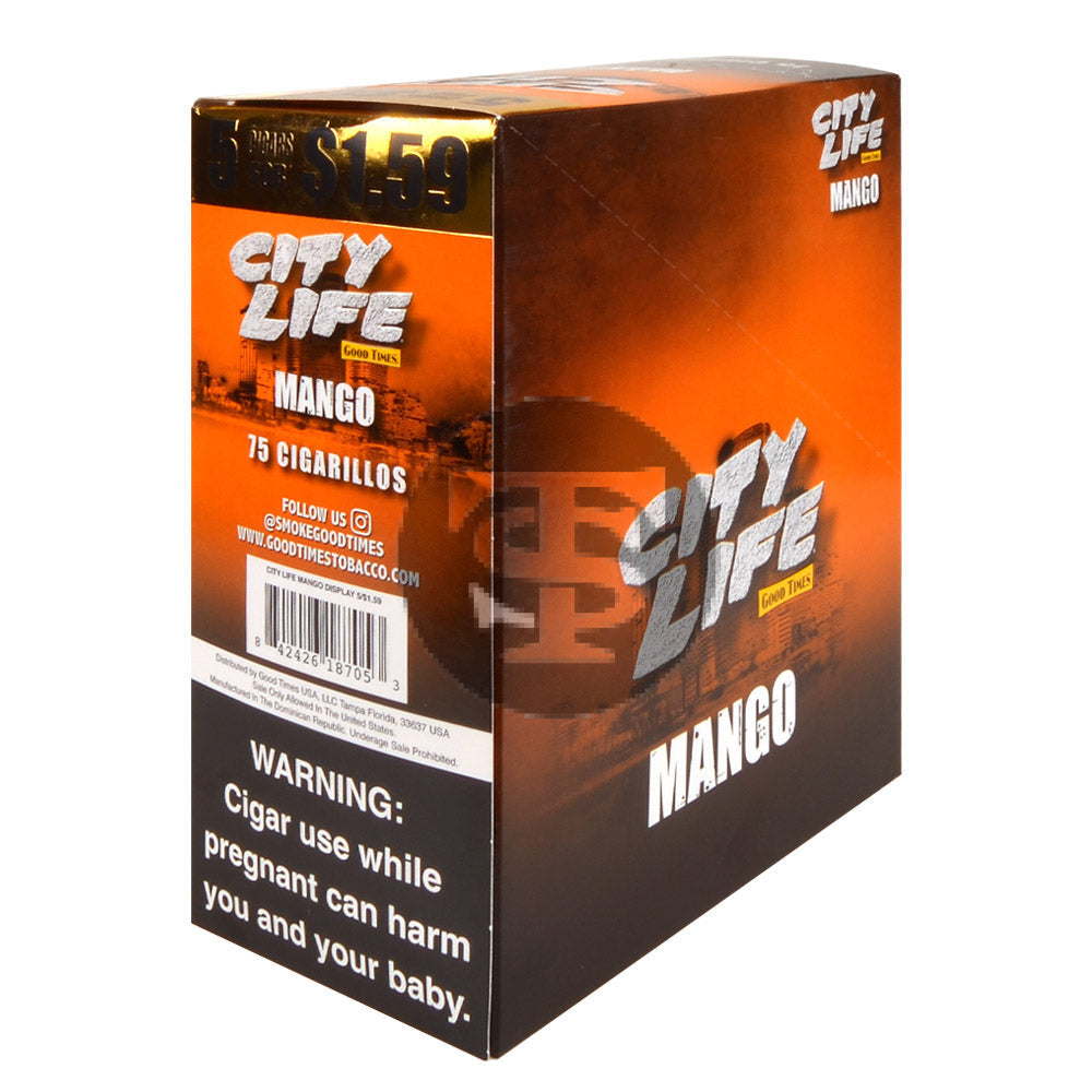 City Life Cigarillos 5 for $1.59 Mango 15 Packs of 5
