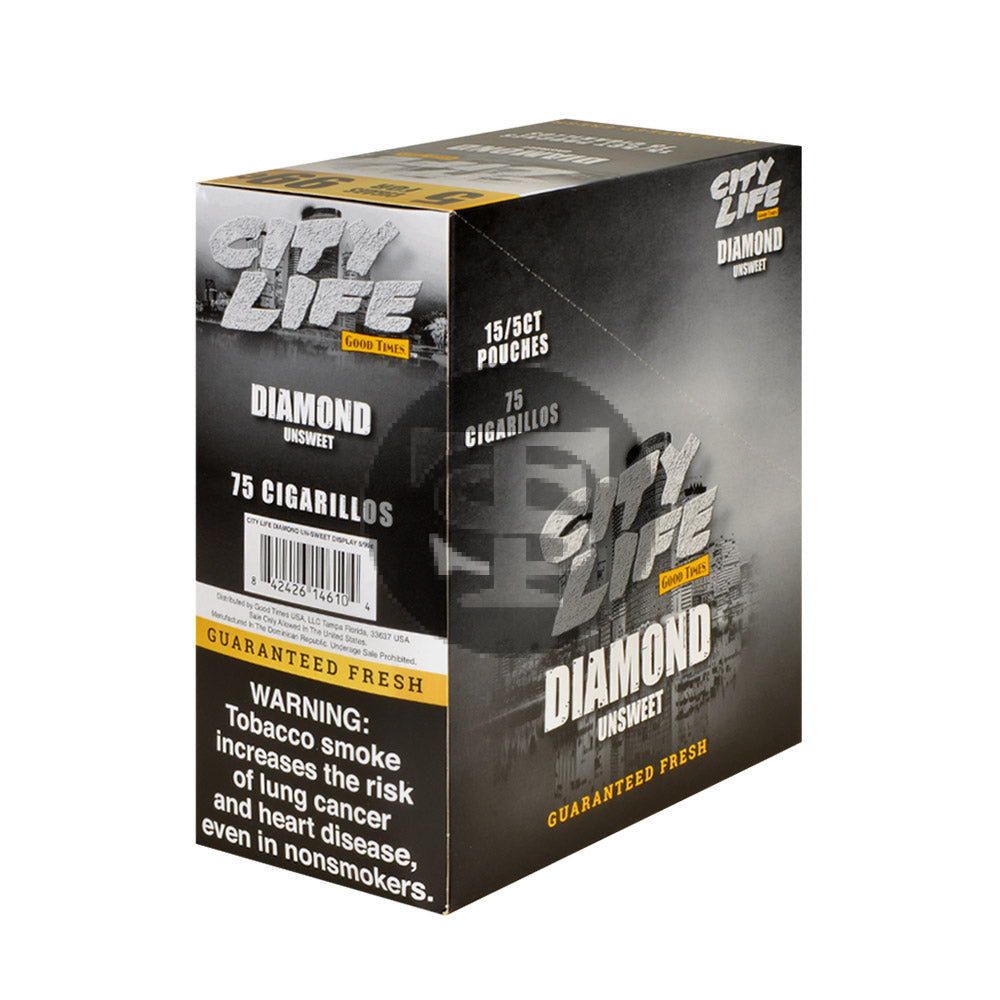 City Life Cigarillos 5 for 99 Cents Diamond 15 Packs of 5