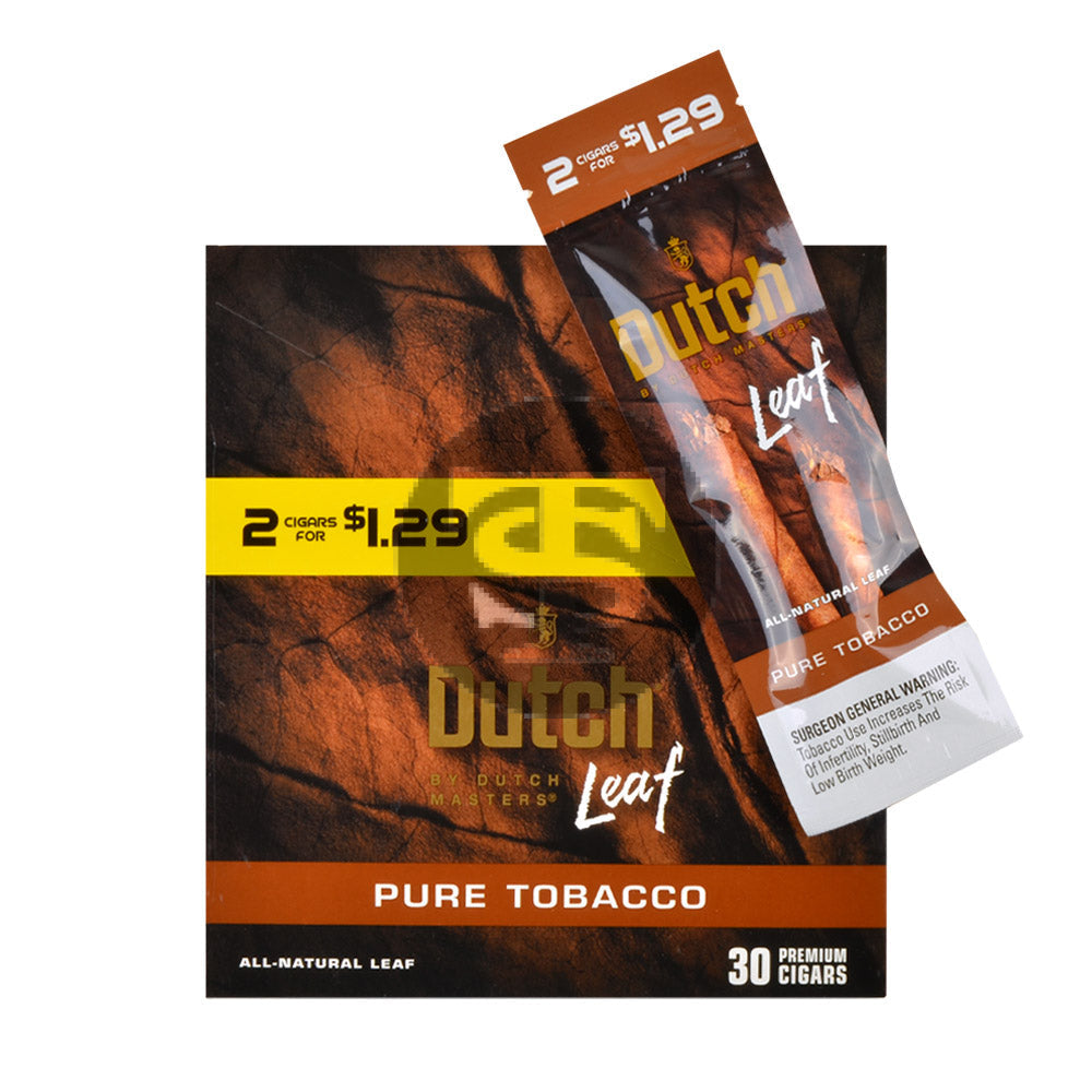 Dutch Leaf 2 For $1.29 Cigarillos 30 Packs of 2 Pure Tobacco