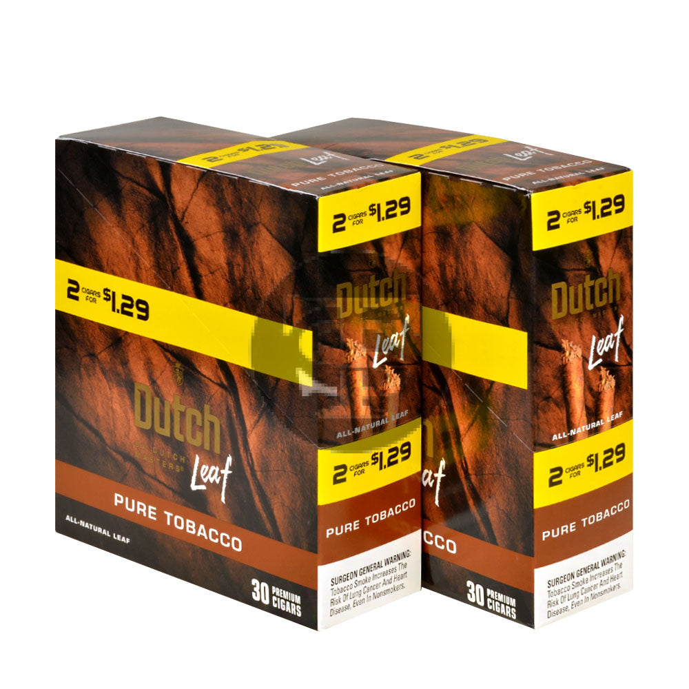 Dutch Leaf 2 For $1.29 Cigarillos 30 Packs of 2 Pure Tobacco