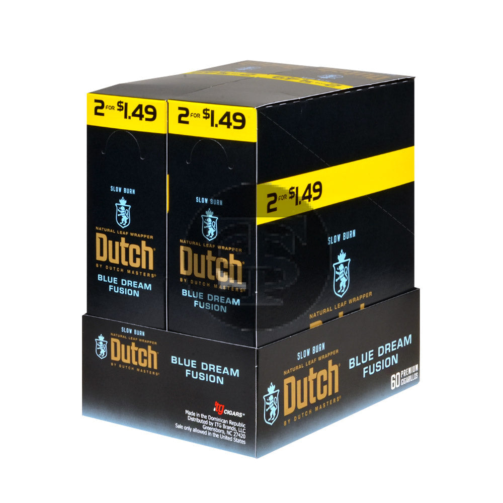 Dutch Masters Foil Fresh Blue Dream Fusion 1.49 Cent Cigarillos 30 Packs of 2 2
