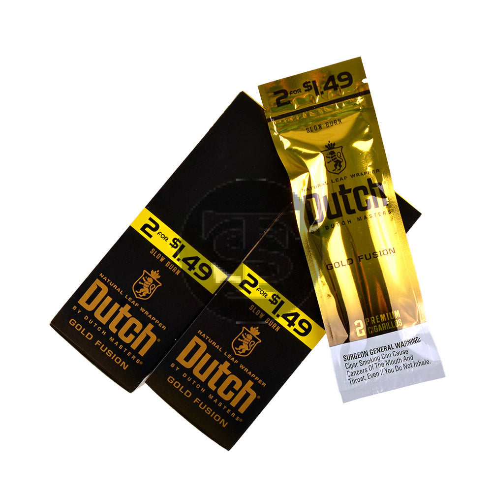 Dutch Masters Foil Fresh Gold Fusion 1.49 Cent Cigarillos 30 Packs of 2 3