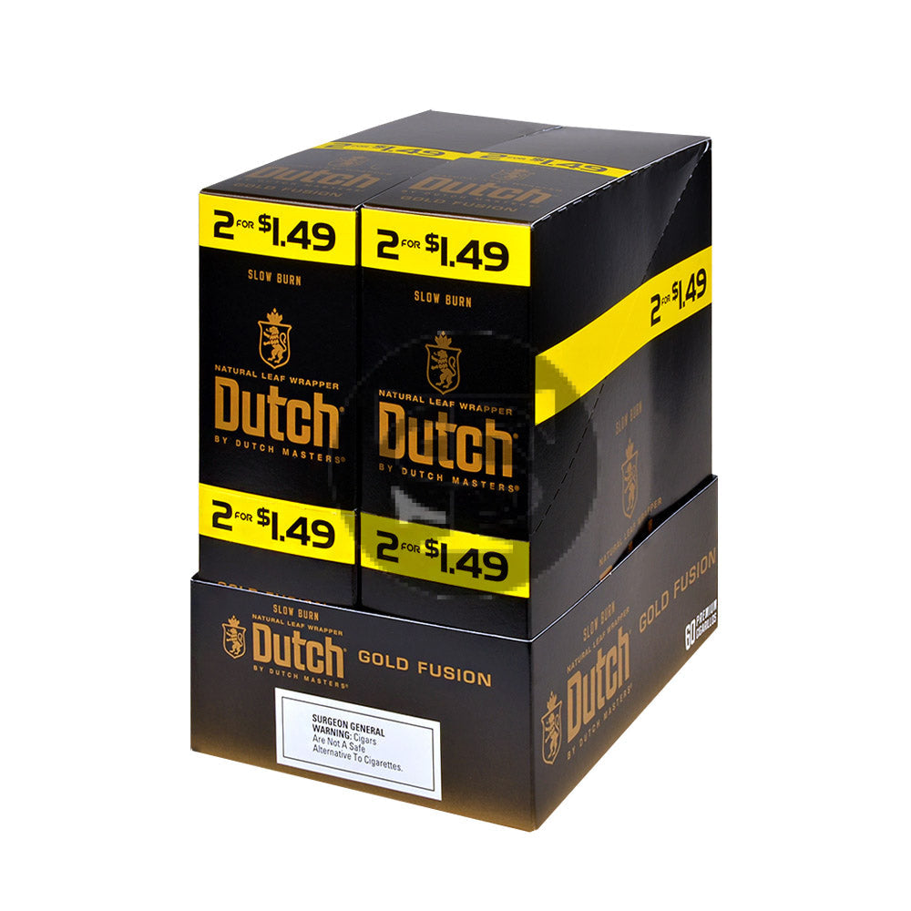 Dutch Masters Foil Fresh Gold Fusion 1.49 Cent Cigarillos 30 Packs of 2 1