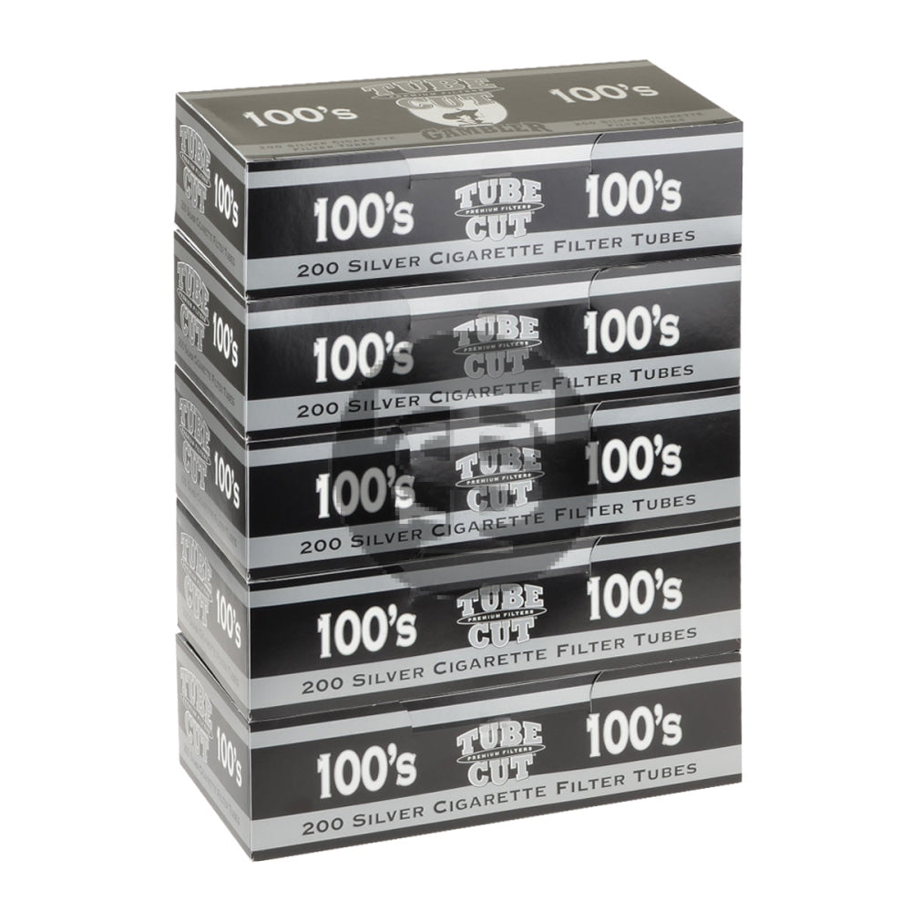 Gambler Tube Cut Filter Tubes 100 mm Silver 5 Cartons of 200 1