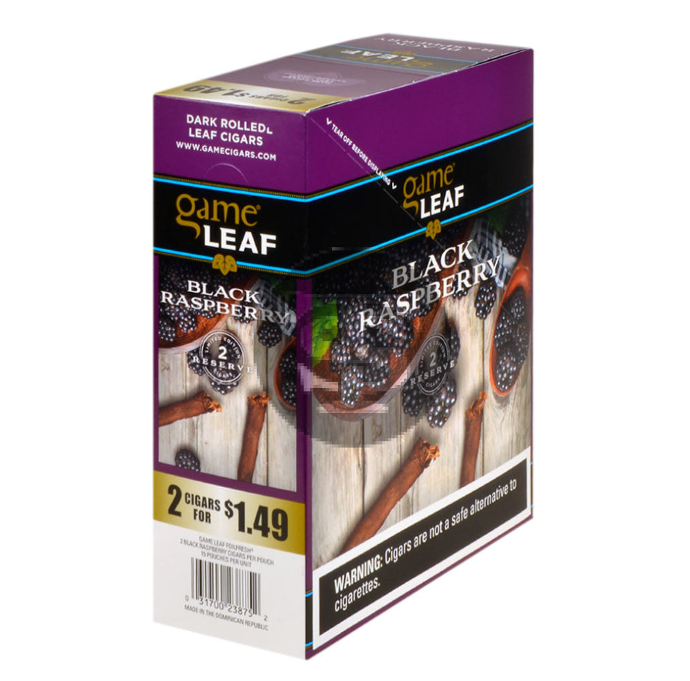 Game Leaf Black Raspberry Cigarillos 2 for $1.49 15 Pouches of 2