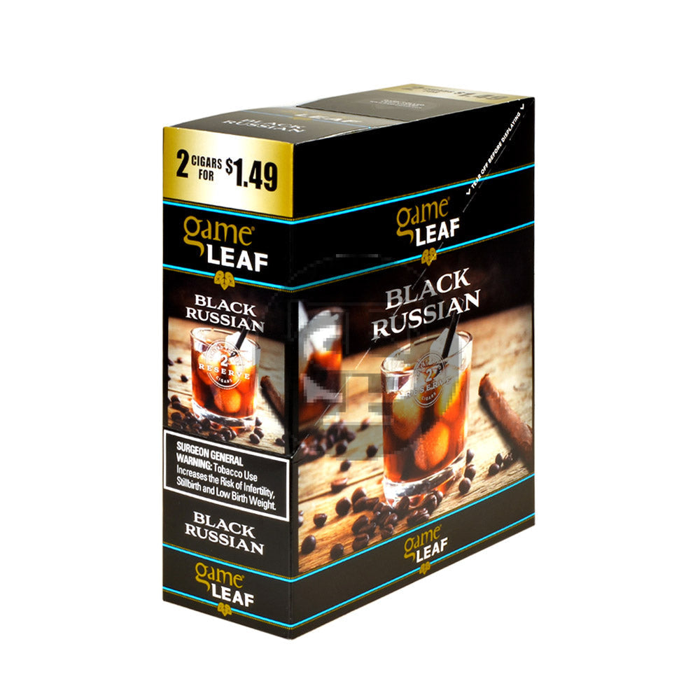 Game Leaf Black Russian Cigarillos 2 for $1.49 15 Pouches of 2