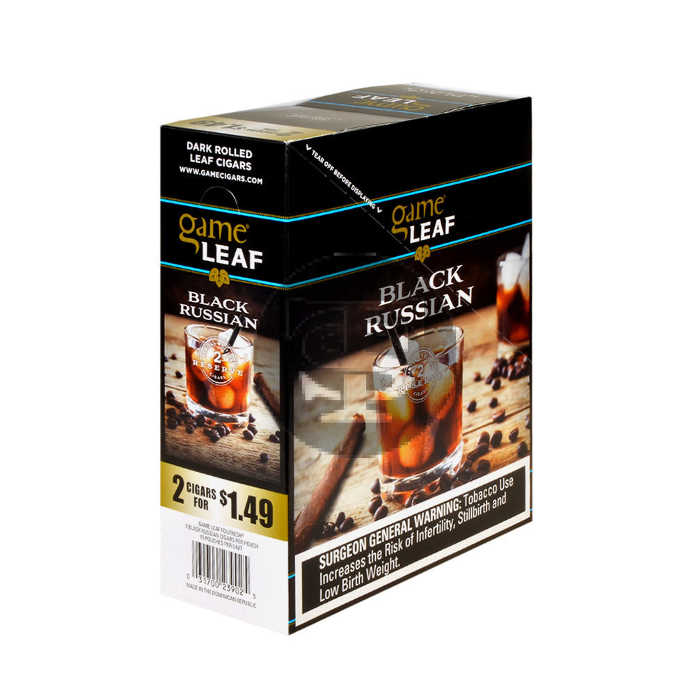 Game Leaf Black Russian Cigarillos 2 for $1.49 15 Pouches of 2