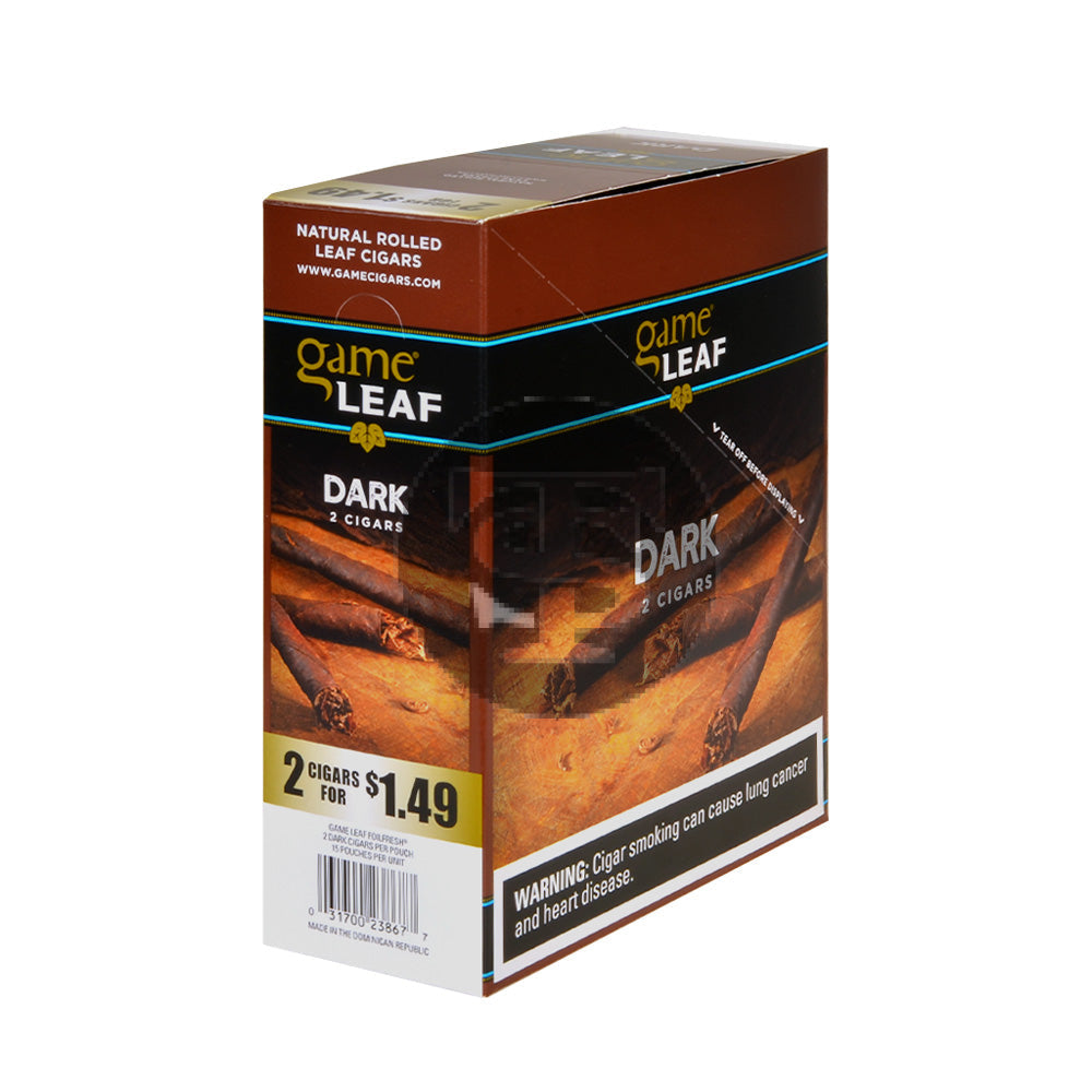 Game Leaf Dark Cigarillos 2 for $1.49 15 Pouches of 2