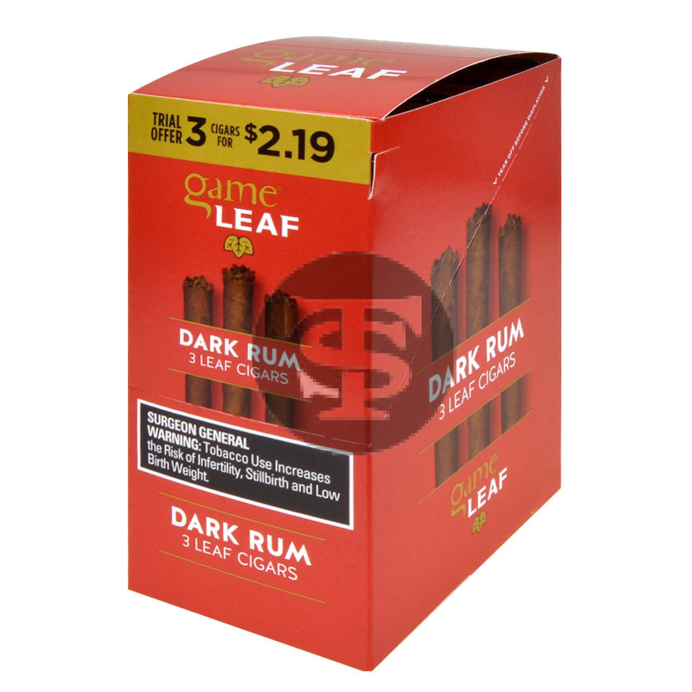 Game Leaf Dark Rum Cigarillos 3 for $2.19 10 Pouches of 3