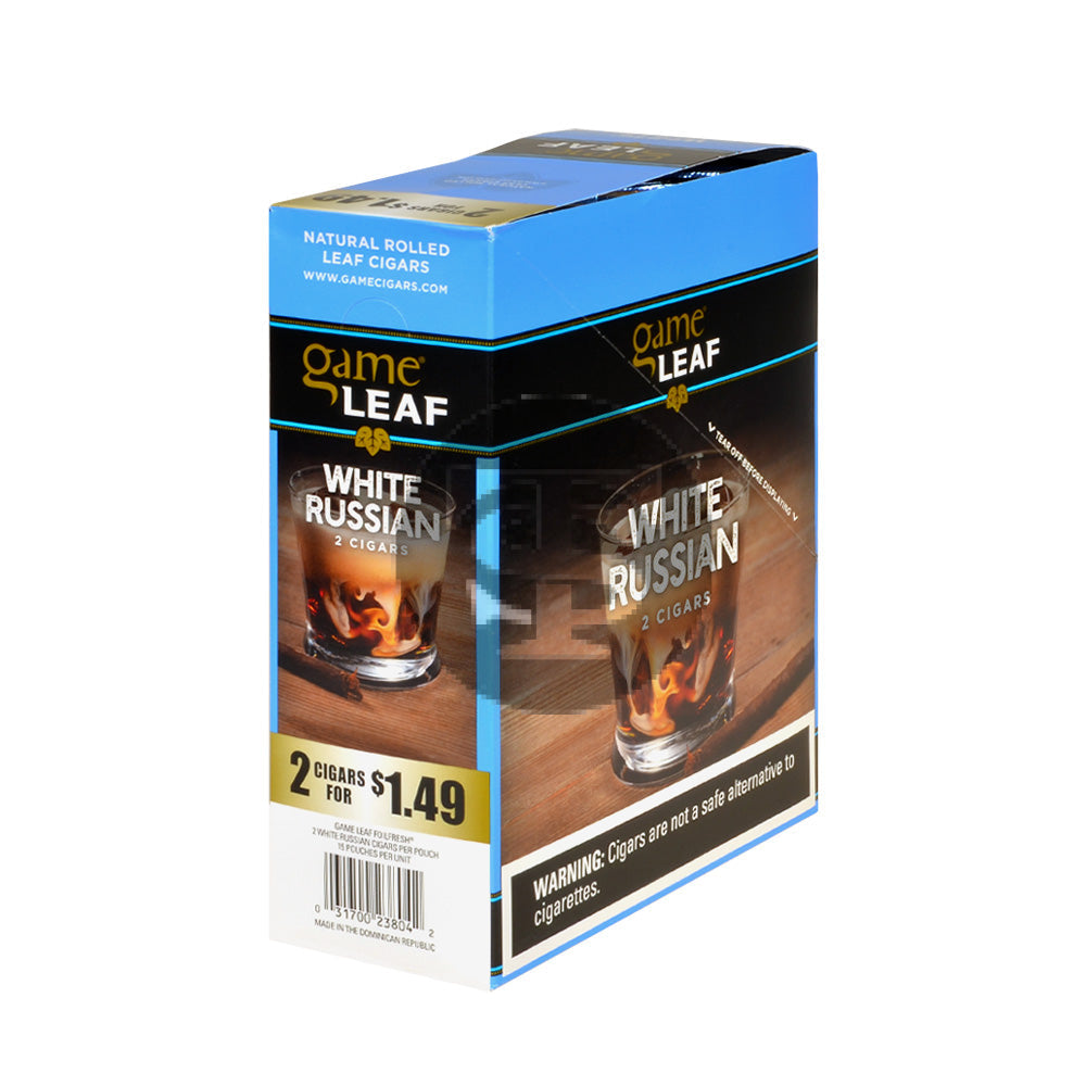 Game Leaf White Russian Cigarillos 2 for $1.49 15 Pouches of 2