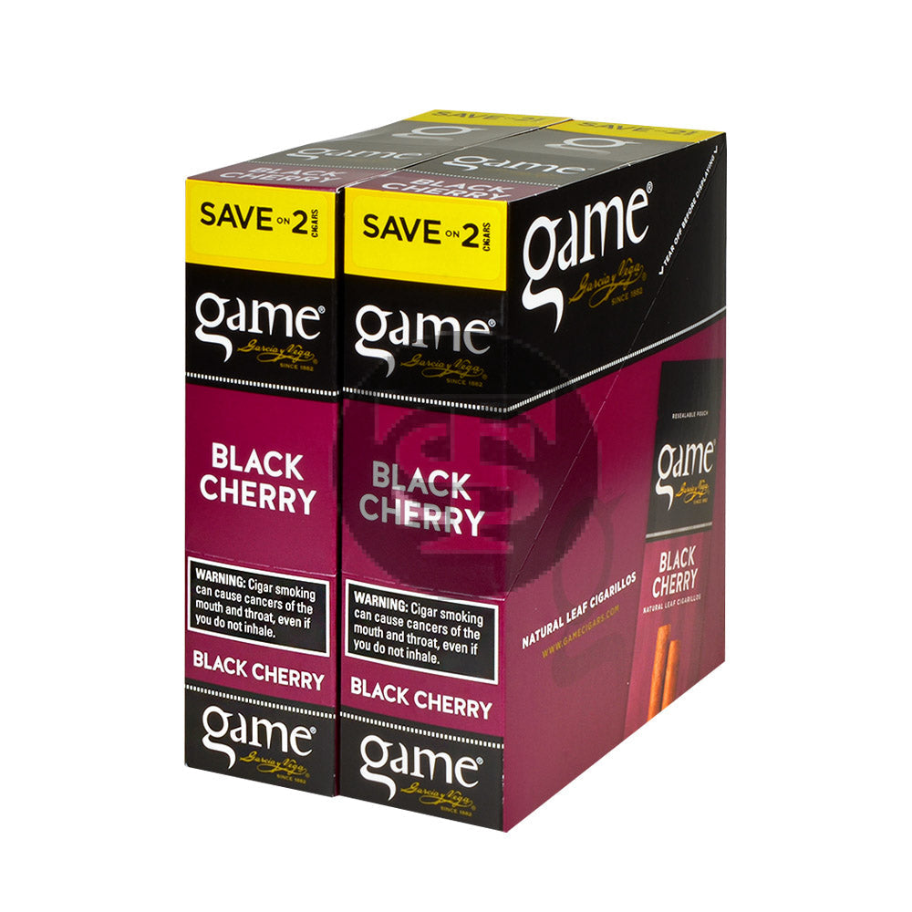 Game Vega Cigarillos Black Cherry Foil 30 Pouches of 2 1