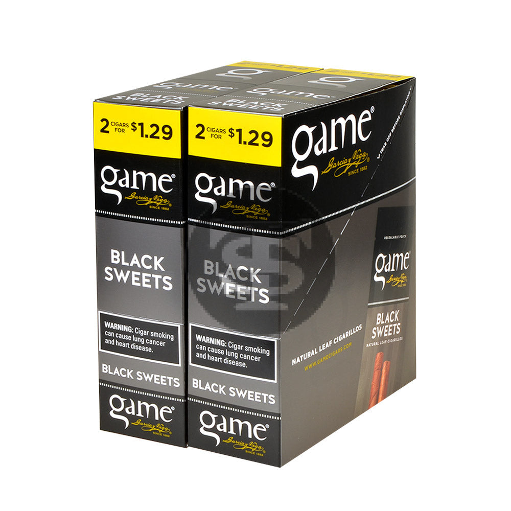 Game Vega Cigarillos Black Sweet Foil 2 for $1.29 30 Pouches of 2