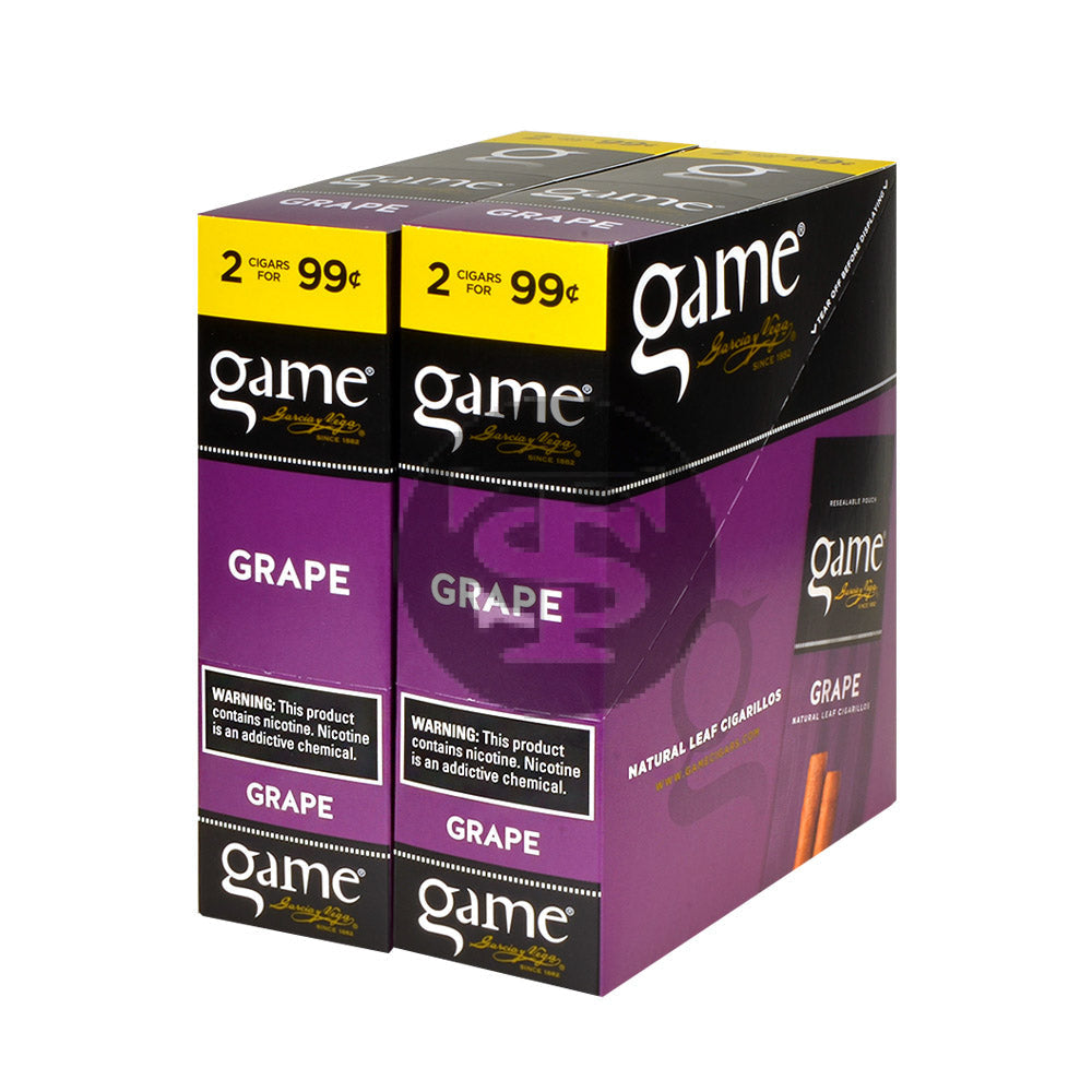 Game Vega Cigarillos Grape Foil 2 for 99 Cents 30 Pouches of 2 1