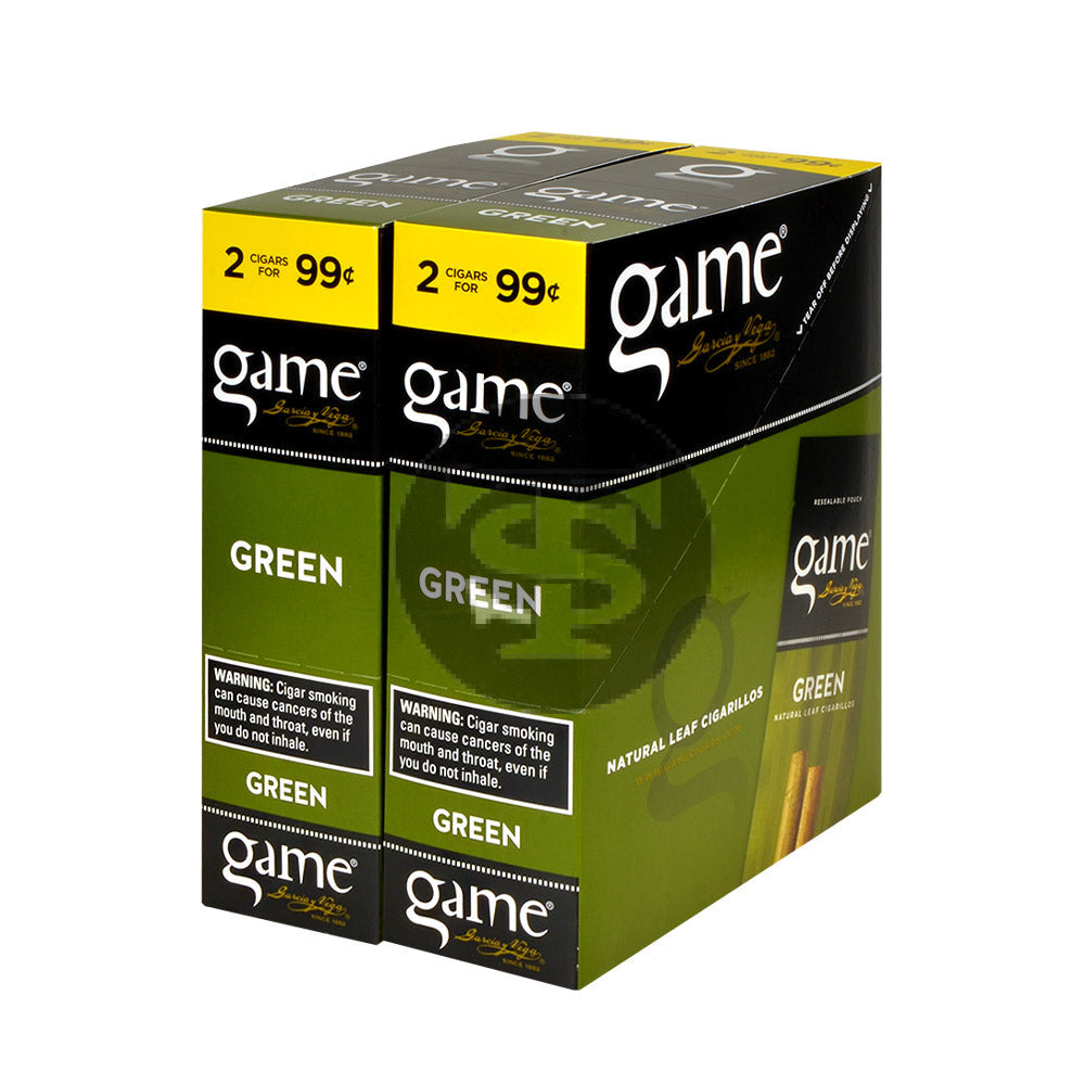Game Vega Cigarillos Green Foil 2 for 99 Cents 30 Pouches of 2 1