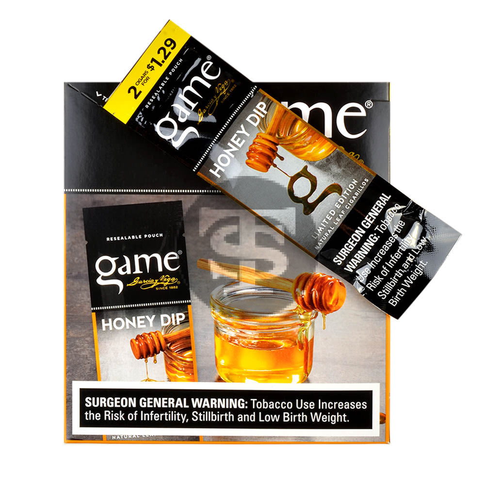 Game Vega Cigarillos Honey Dip Foil 2 for $1.29 30 Pouches of 2