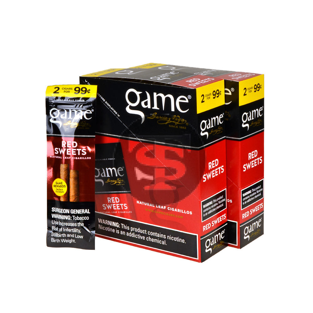 Game Vega Cigarillos Red Foil 2 for 99 Cents 30 Pouches of 2 3