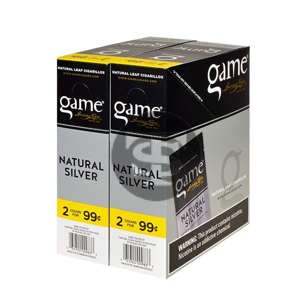 Game Vega Cigarillos Silver Foil 2 for 99 Cents 30 Pouches of 2 2