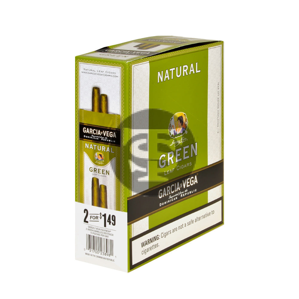 Garcia Y Vega Foil Fresh Cigarillos 1.49 Green 15 Pouches of 2