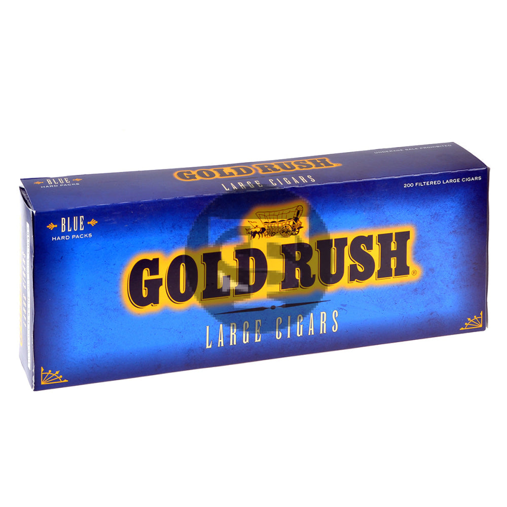 Gold Rush Blue (Light) Filtered Cigars 10 Hard Packs of 20 1