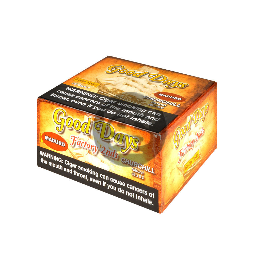 Good Days Factory Rejects Churchill Maduro Cigars Box of 50 2