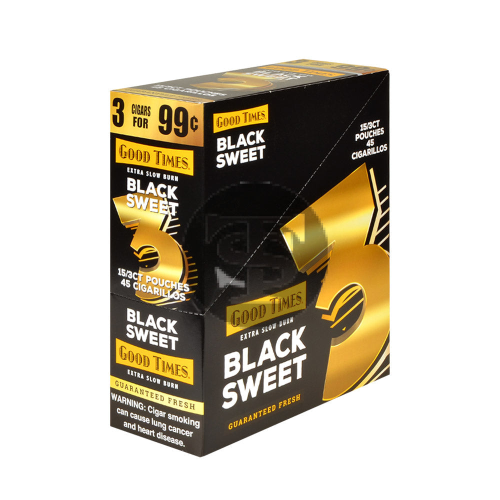 Good Times Cigarillos Black 3 for 99 Cents Pre Priced 15 Packs of 3