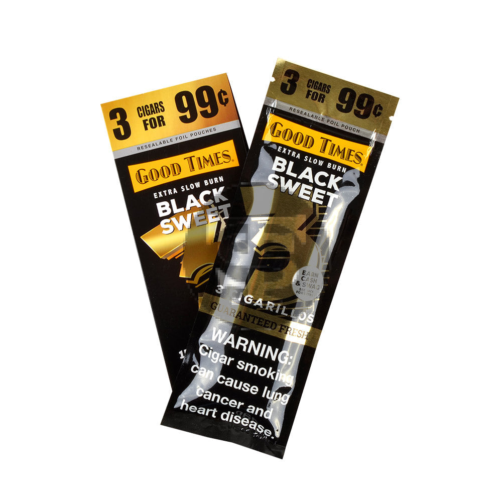 Good Times Cigarillos Black 3 for 99 Cents Pre Priced 15 Packs of 3