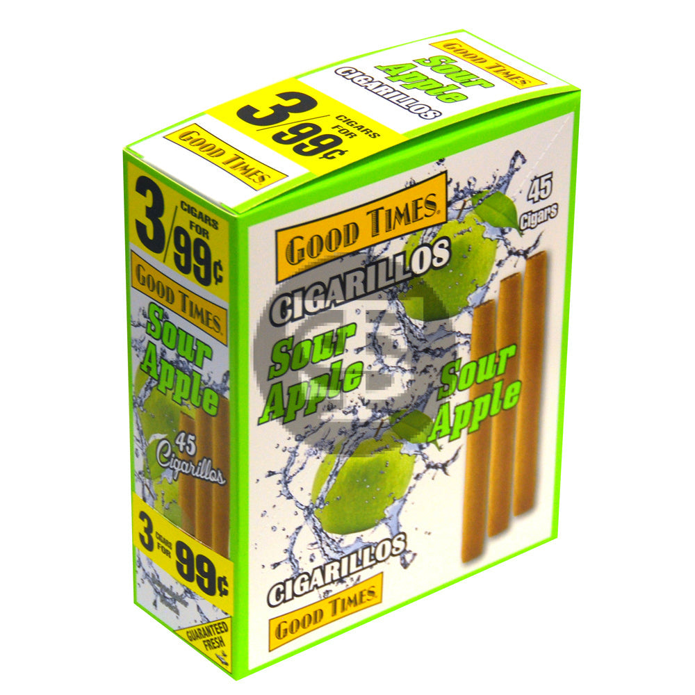 Good Times Cigarillos Sour Apple 3 for 99 Cents Pre Priced 15 Packs of 3 1