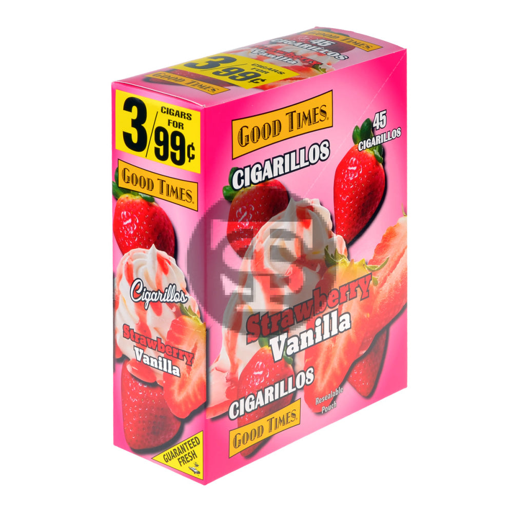 Good Times Cigarillos Strawberry Vanilla 3 for 99 Cents Pre Priced 15 Packs of 3 1
