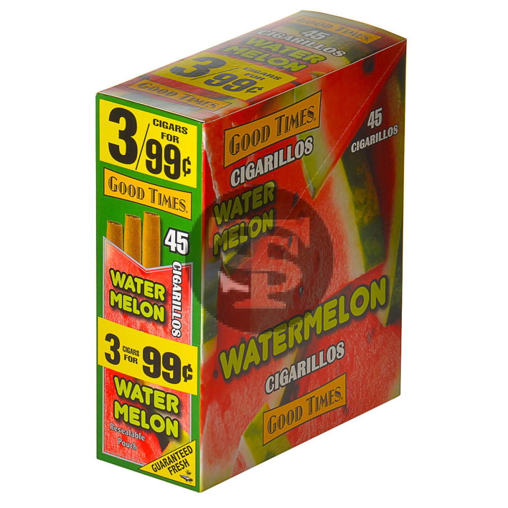 Good Times Cigarillos Watermelon 3 for 99 Cents Pre Priced 15 Packs of 3 1