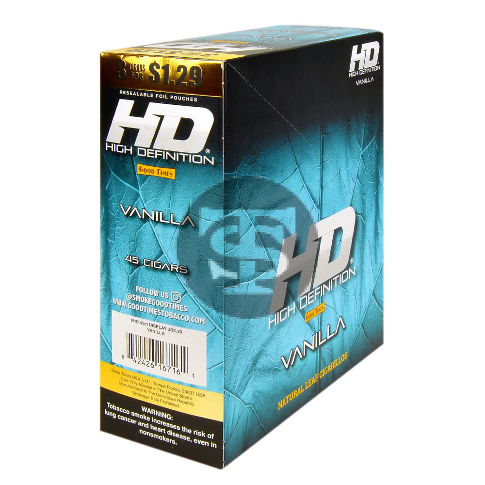 Good Times HD Cigarillos 3 For $1.29 Vanilla 15 Pouches