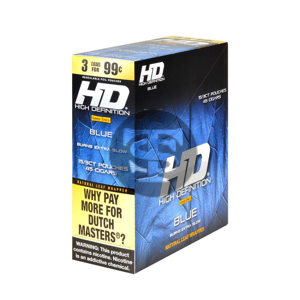 Good Times HD Cigarillos 3 For 99c Blue 15 Pouches