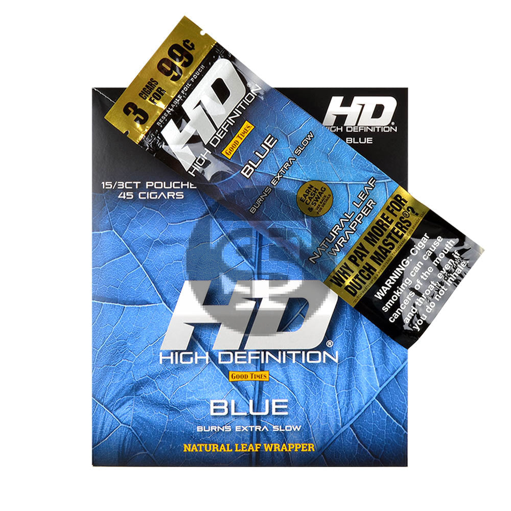 Good Times HD Cigarillos 3 For 99c Blue 15 Pouches