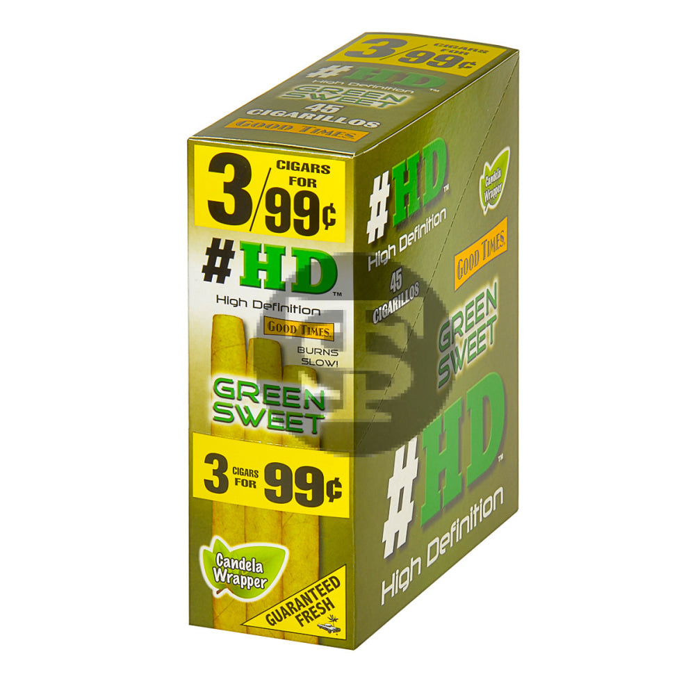 Good Times HD Cigarillos 3 For 99c Green Sweet 15 Pouches 1