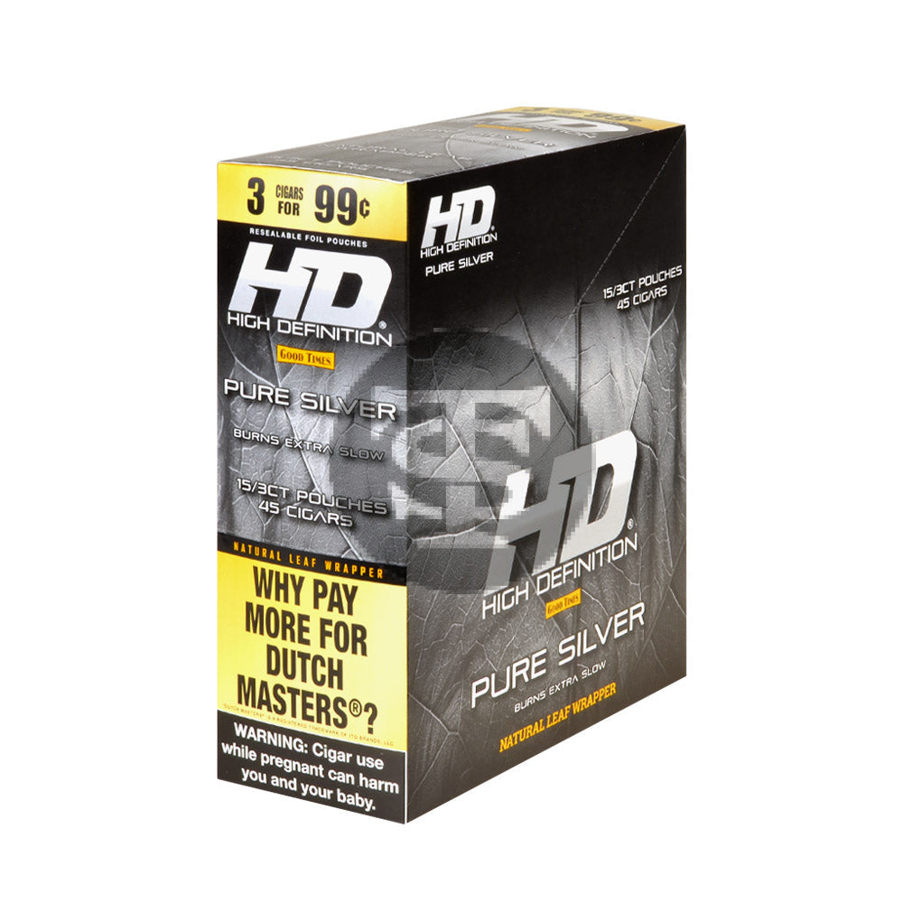 Good Times HD Cigarillos 3 For 99c Pure Silver 15 Pouches