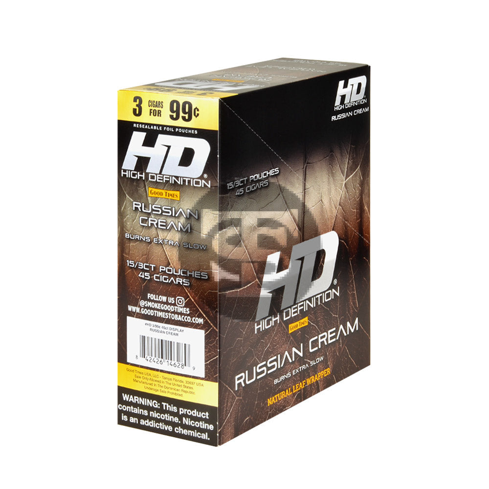 Good Times HD Cigarillos 3 For 99c Russian Cream 15 Pouches
