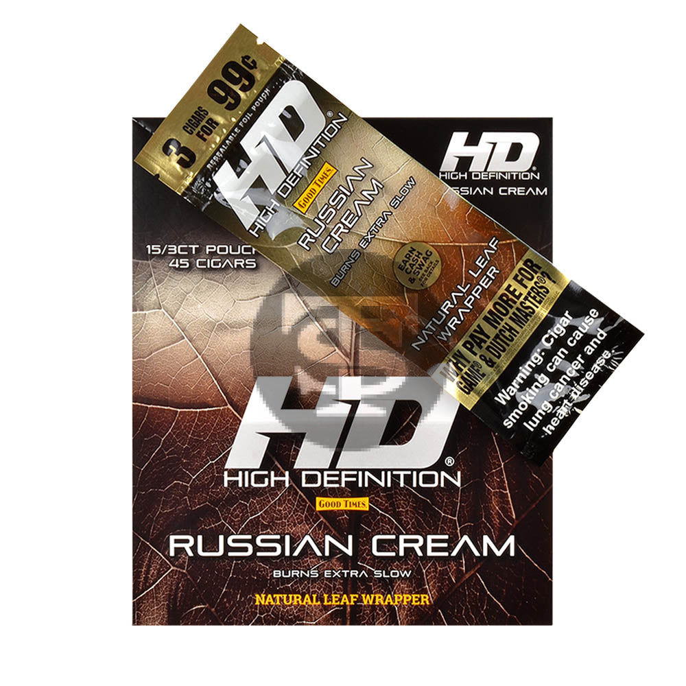 Good Times HD Cigarillos 3 For 99c Russian Cream 15 Pouches