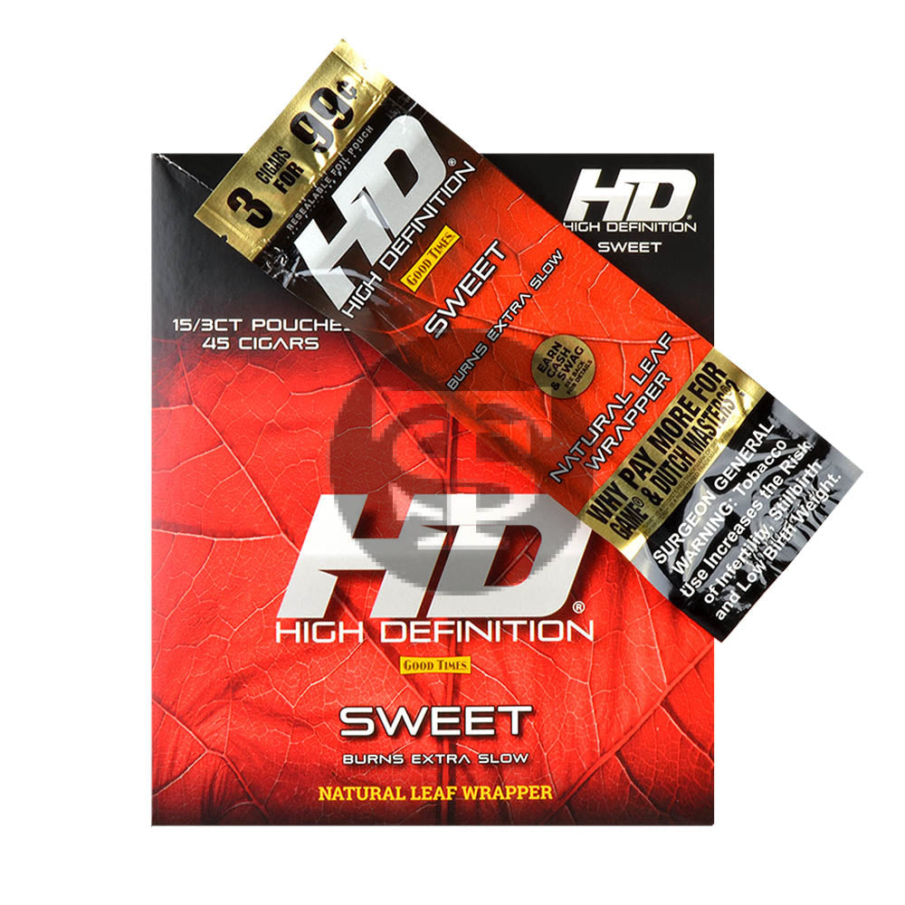 Good Times HD Cigarillos 3 For 99c Sweet (RED) 15 Pouches