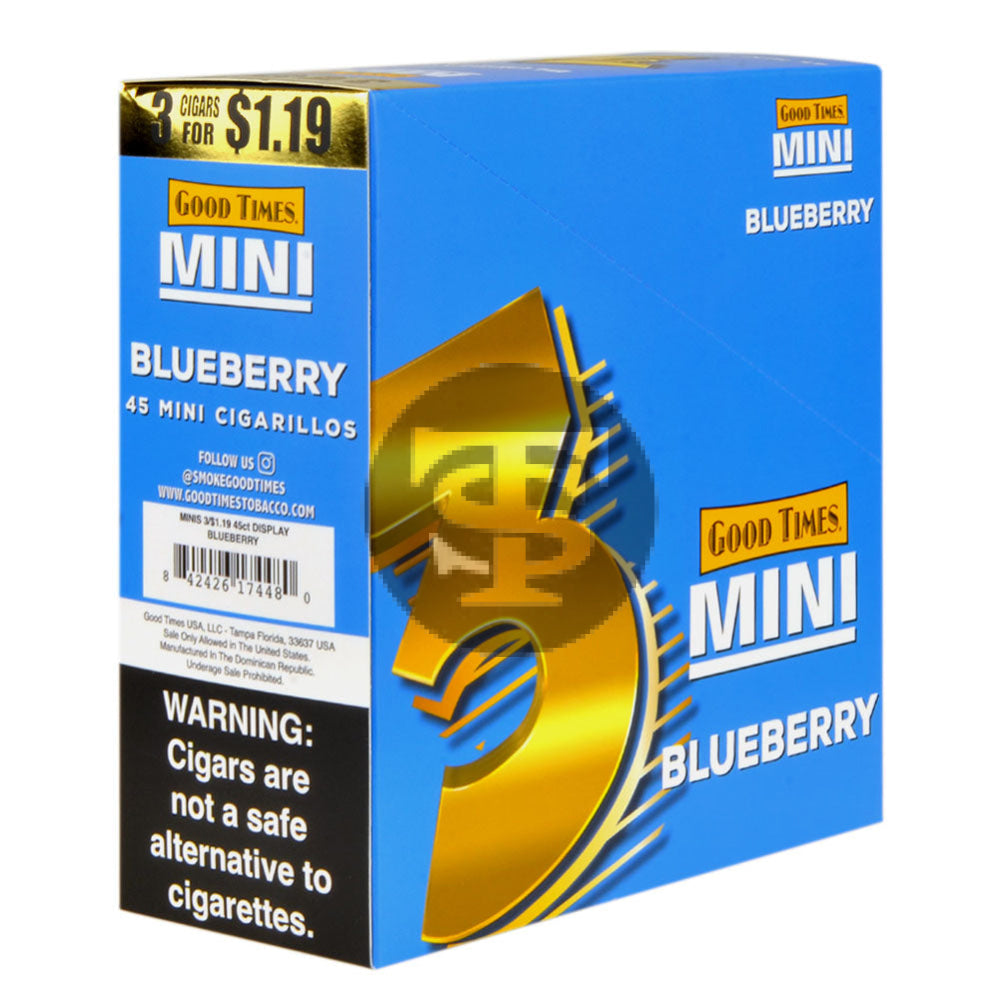 Good Times Mini Cigarillos Blueberry Pre Priced $1.19 15 Packs of 3