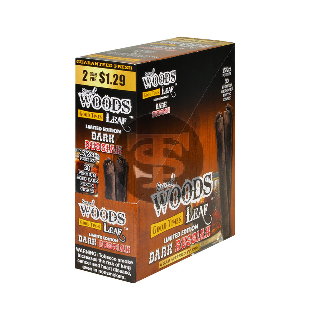 Good Times Sweet Woods 2 For $1.29 Cigarillos 15 Pouches of 2 Dark Russian Cream