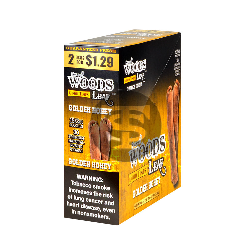 Good Times Sweet Woods 2 For $1.29 Cigarillos 15 Pouches of 2 Golden Honey