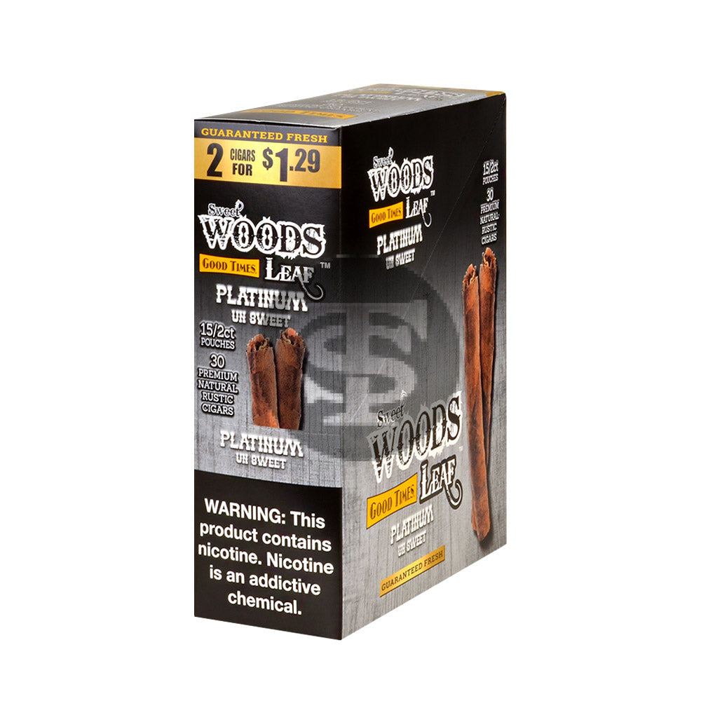 Good Times Sweet Woods 2 For $1.29 Cigarillos 15 Pouches Of 2 Platinum 1