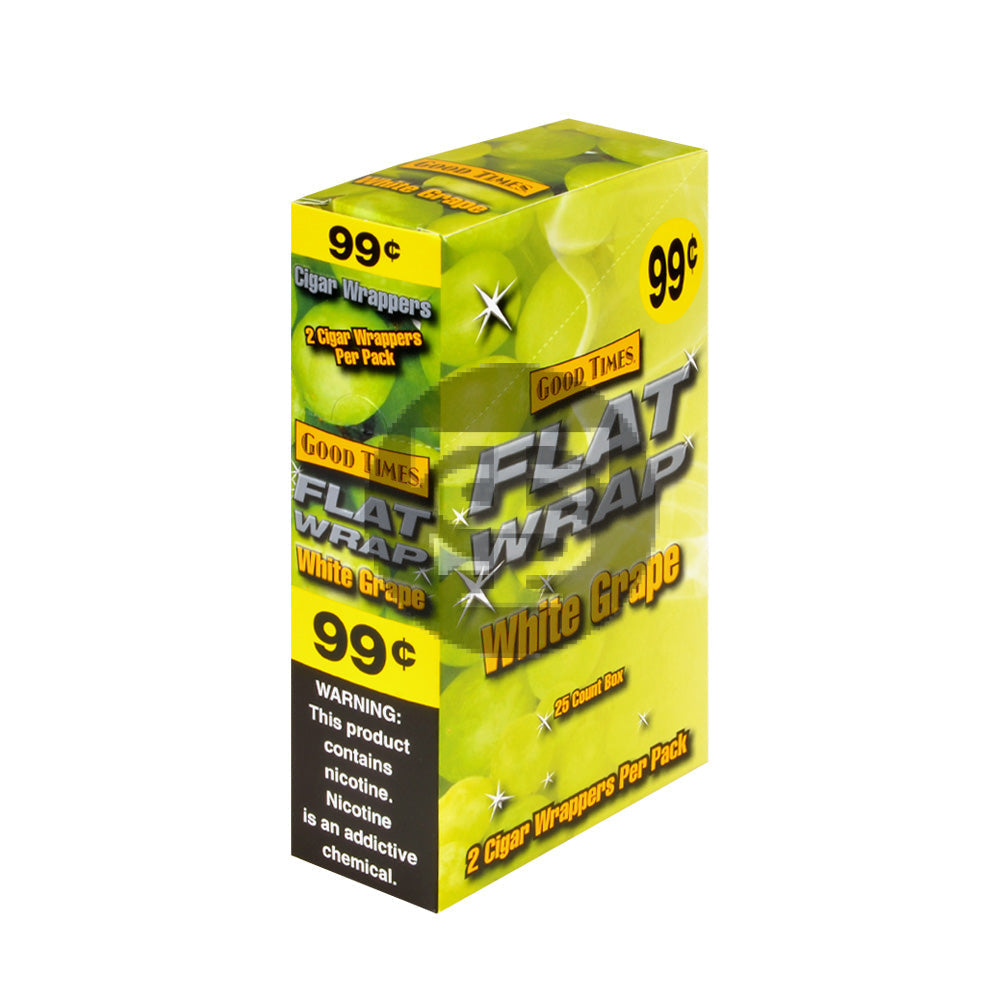 Good Times White Grape Flat Wraps Pre Priced 25 Pouches of 2