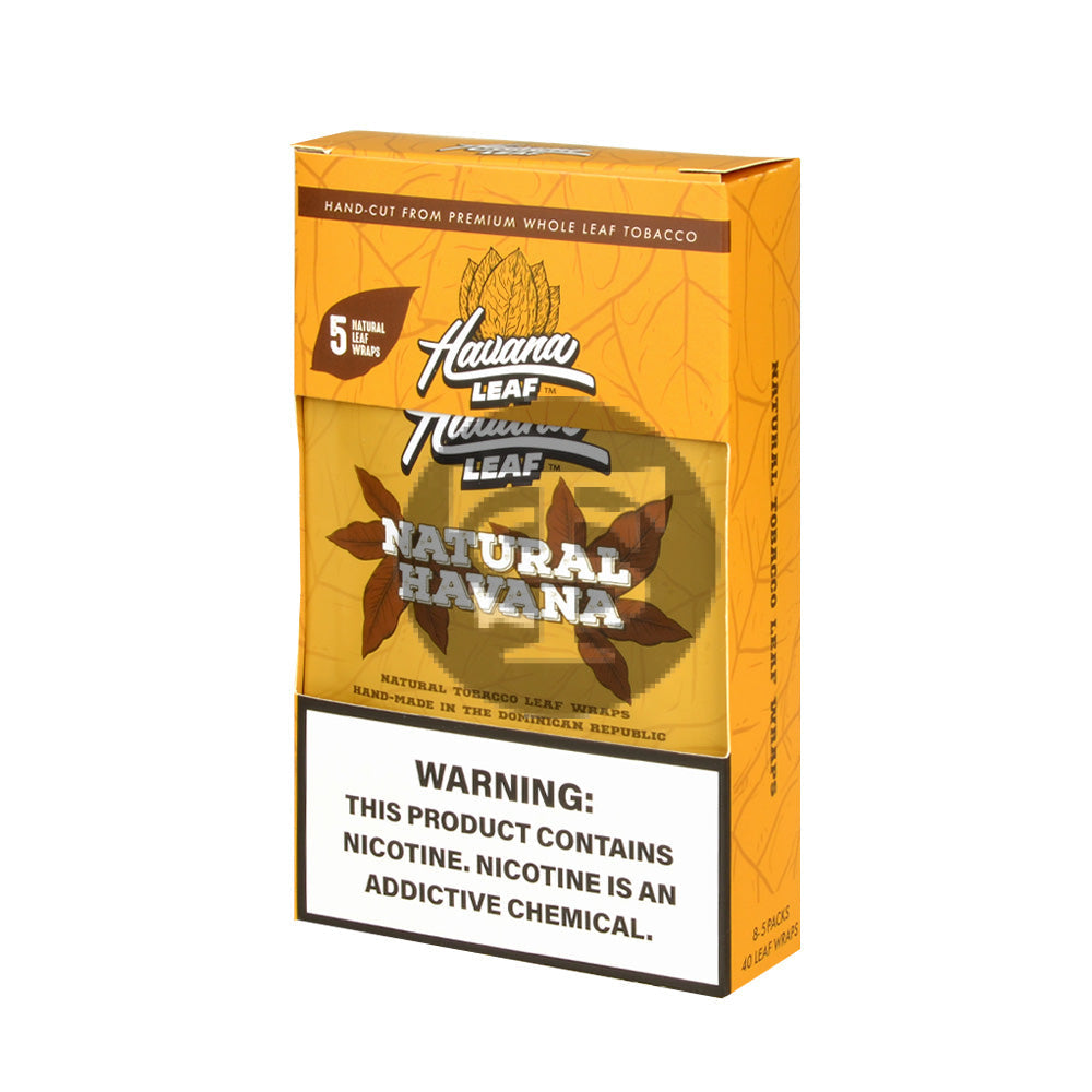 Havana Leaf Natural Tobacco Wrap Natural 8x5pk